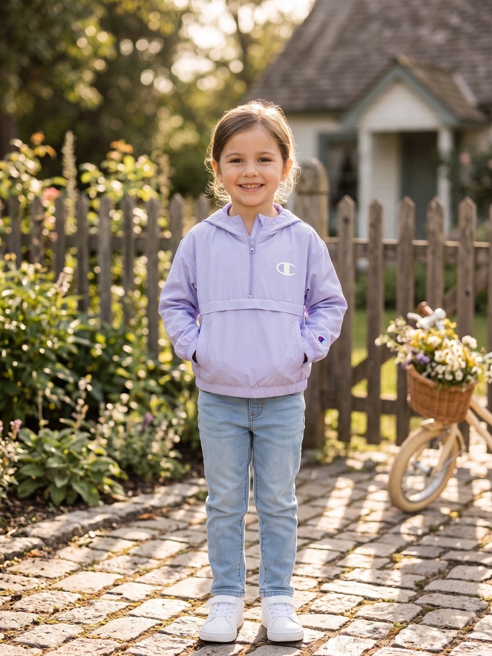 Champion Lavender Half-Zip Pullover Hoodie for Kids